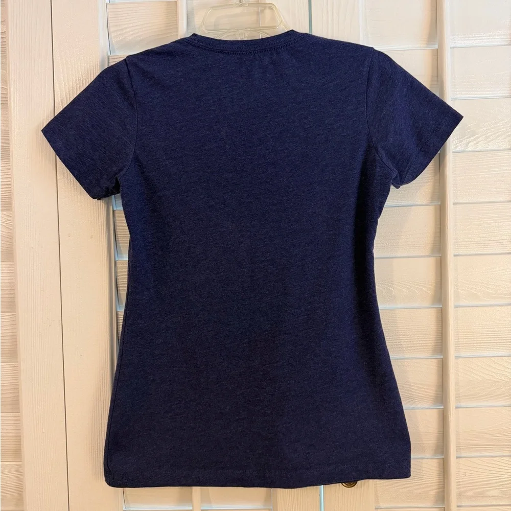 REI Women’s Blue Short Sleeve Tee with Red Logo, Small, GUC - Picture 3 of 5